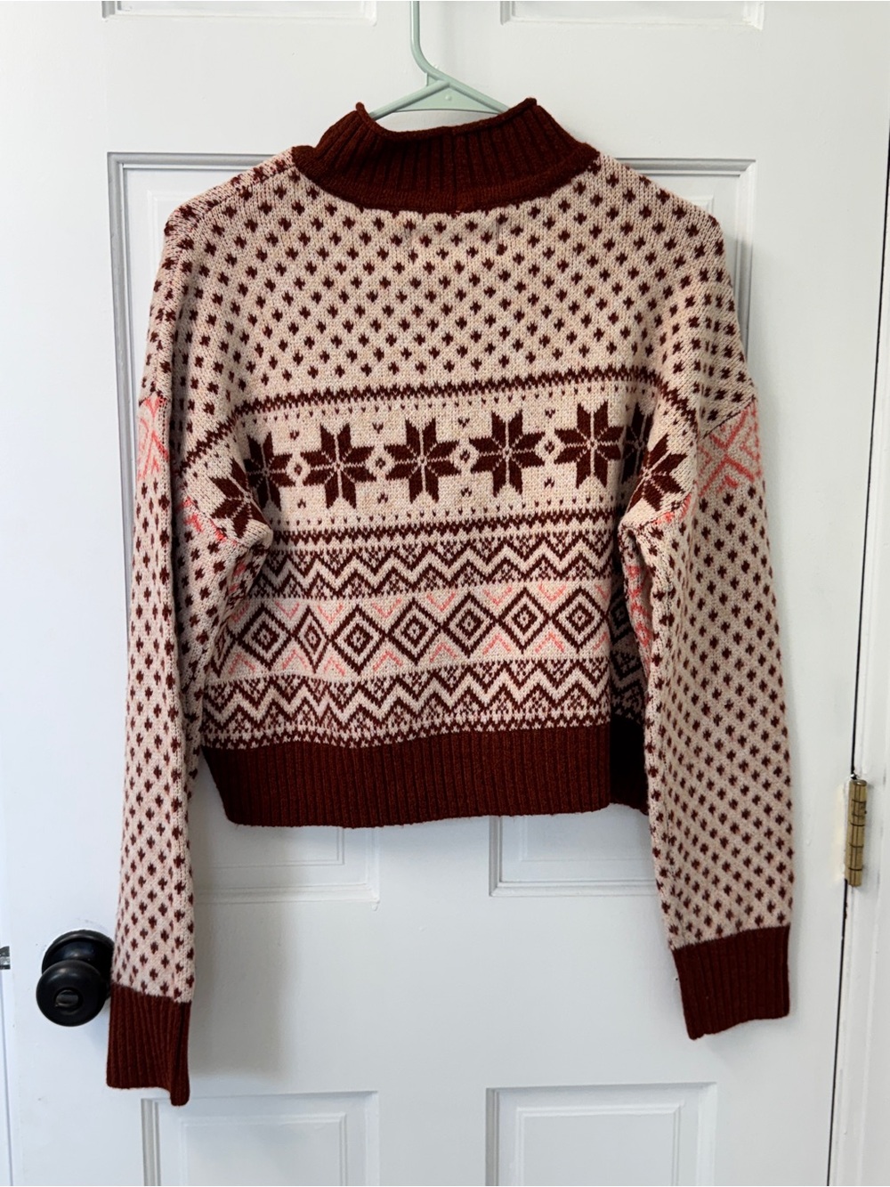 American Eagle Fair Isle Mock Neck Sweater Small - Picture 7 of 7
